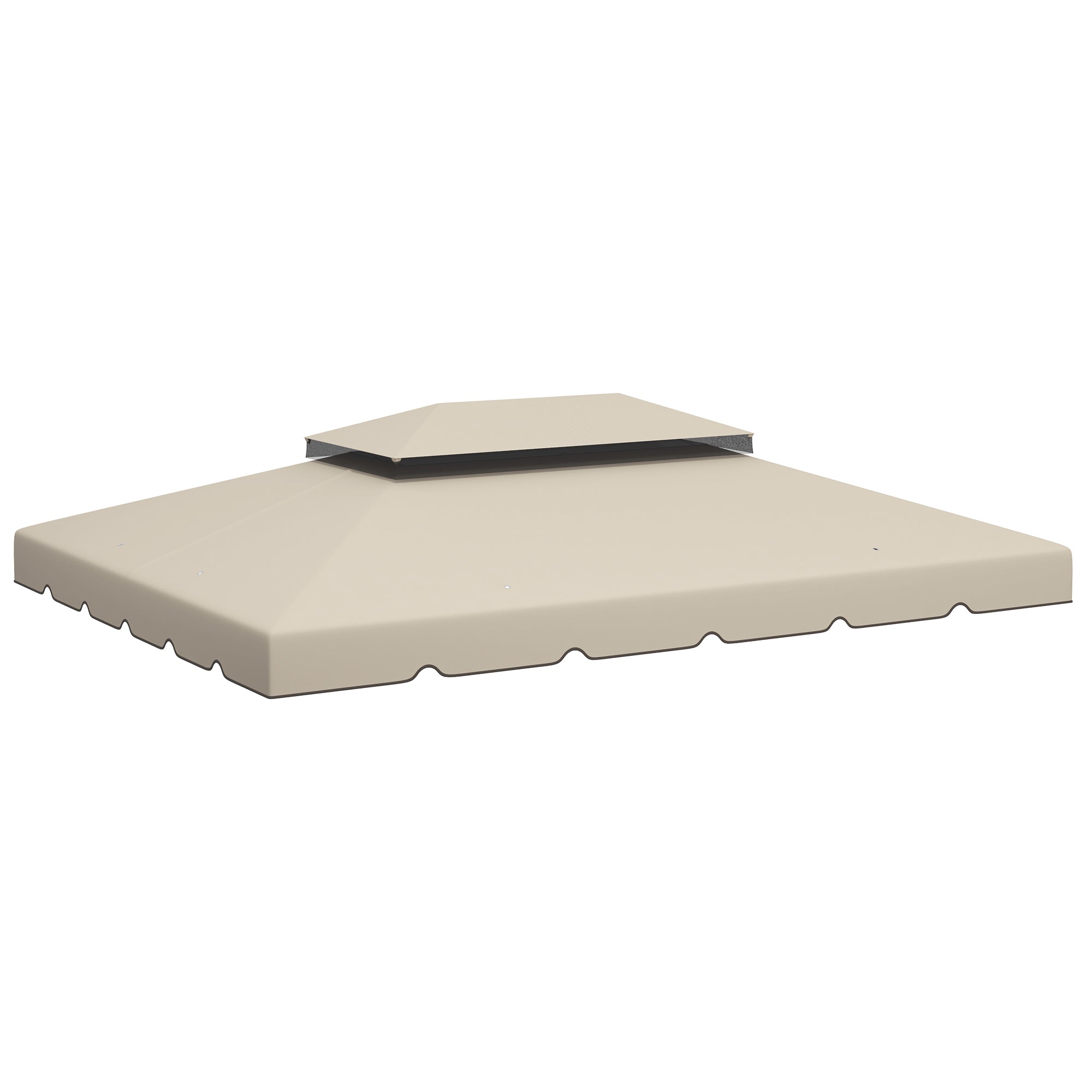 Outsunny 12.8' x 9.5' Gazebo Replacement Canopy, Gazebo Top Cover with Double Vented Roof for Garden Patio Outdoor (TOP ONLY), Beige 