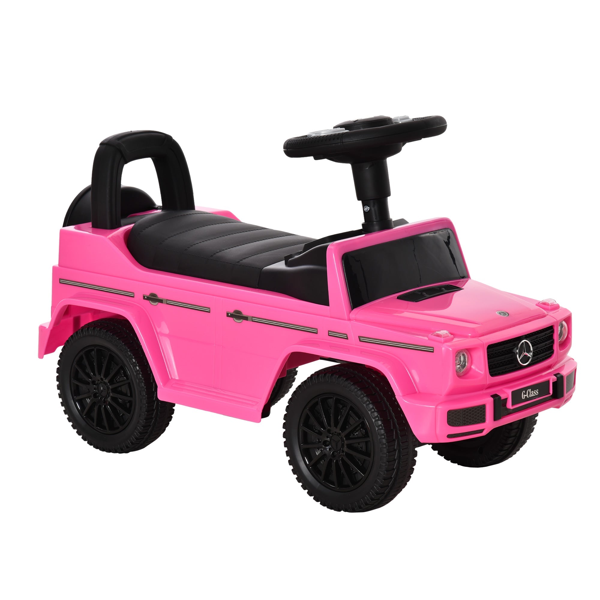 Aosom Luxury Cruiser: Baby Toddler Push Car, Mercedes-Benz G350 Licensed, Foot-to-Floor Ride-On, Pink 