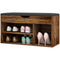 HOMCOM Shoe Bench Entryway Storage Rack with Padded Cushion, Hidden Storage for Hallway, Living Room, Rustic Brown