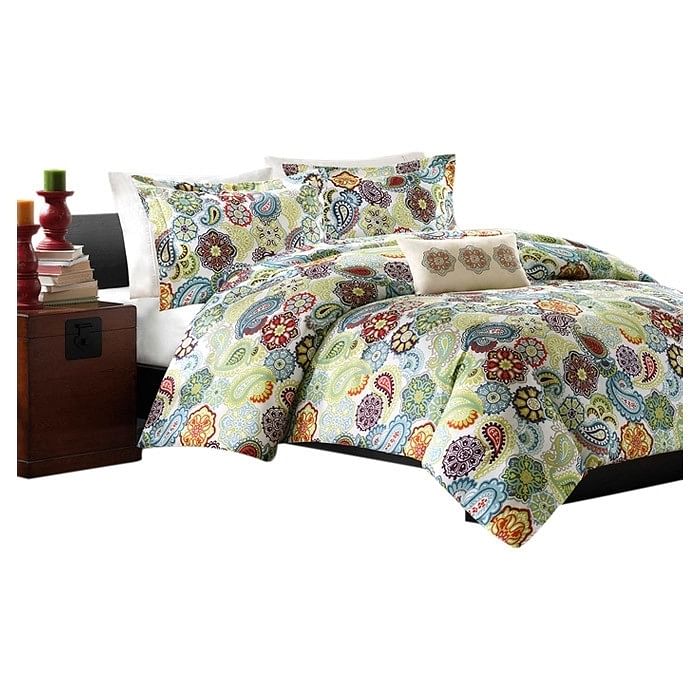 King size Multi Color Paisley 4 Piece Bed Bag Comforter Set - Free Shipping