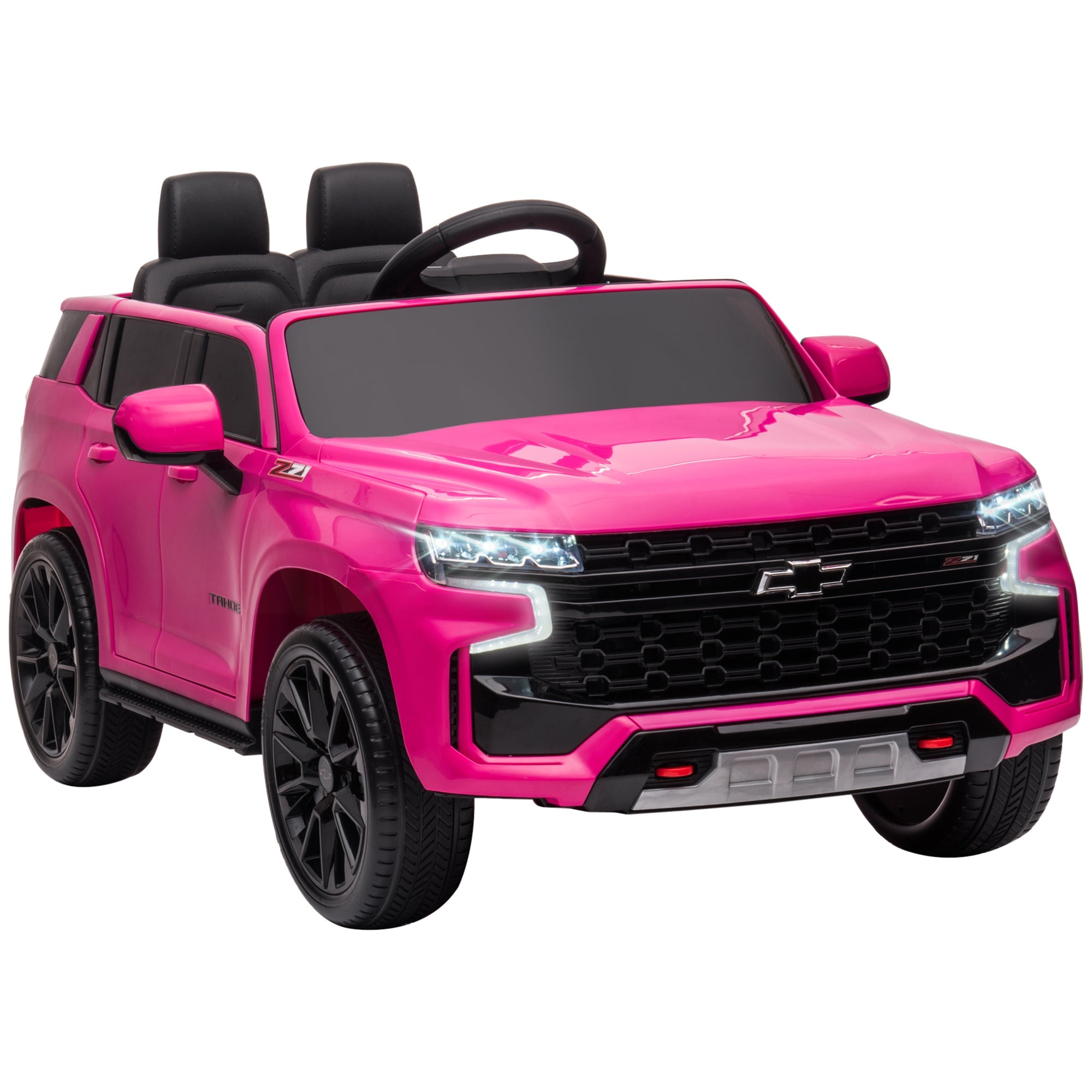 Aosom 12V Ride on Car Licensed Chevrolet TAHOE Remote Control 3 Speed LED Light Horn Music Kids Electric Vehicle 