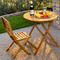 Anya Outdoor Folding Table – Solid Acacia Wood Round Foldable Patio Table for Small Spaces
