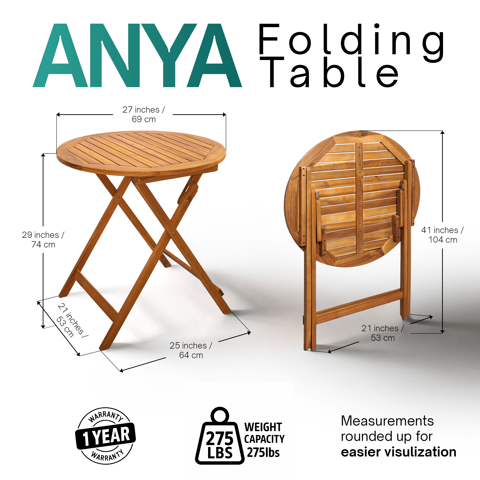 Anya Outdoor Folding Table 