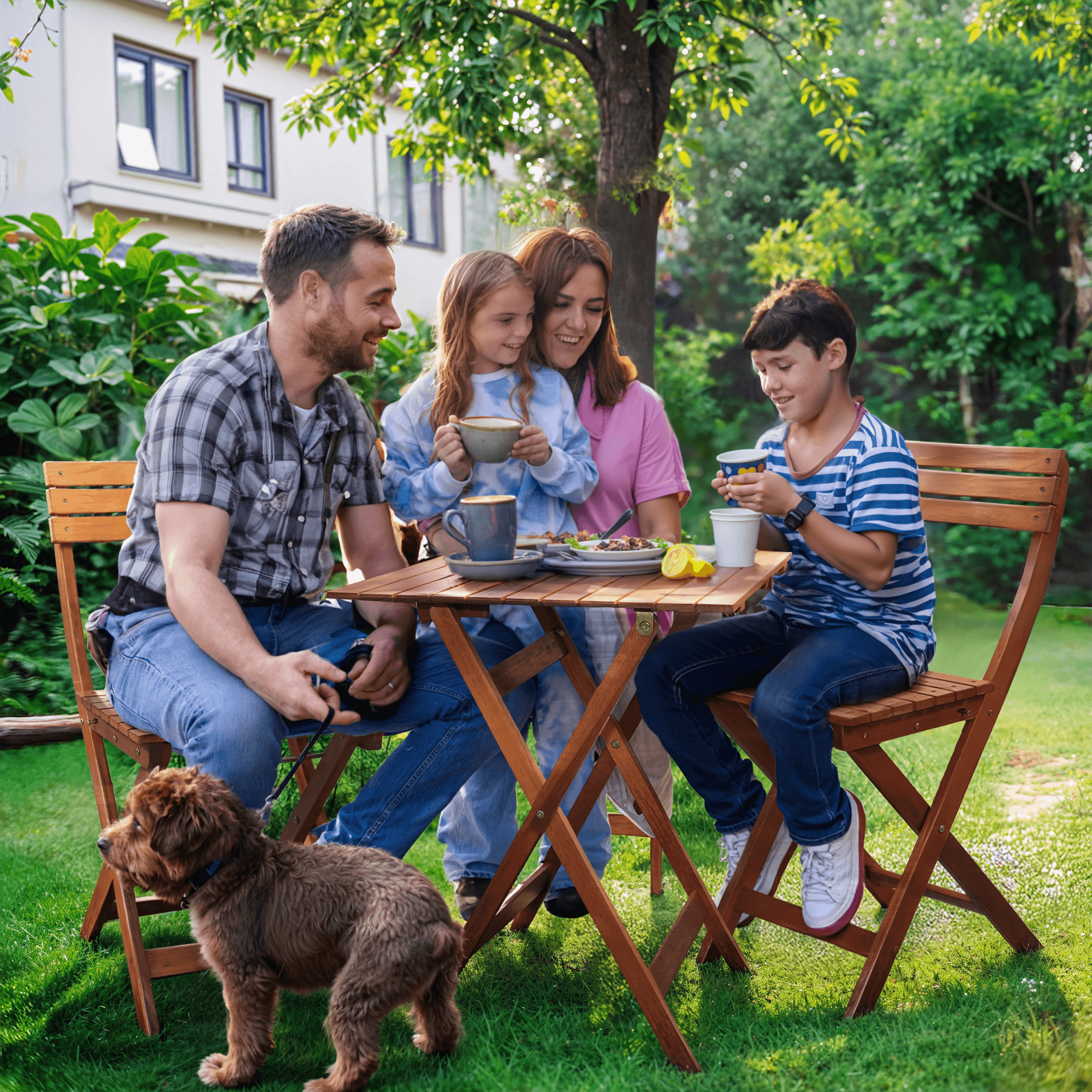Foldable Bistro Table and Chairs Set 
