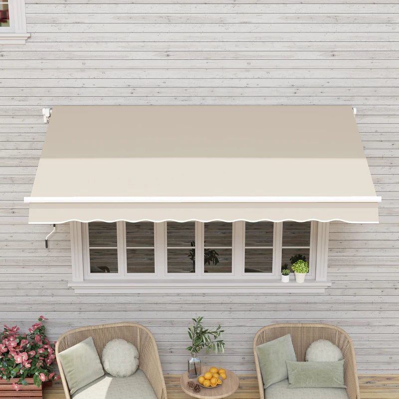 9' x 8' Outdoor Sunshade Canopy Awning Cover, Retractable Awning Fabric Replacement, UV Protection, Beige