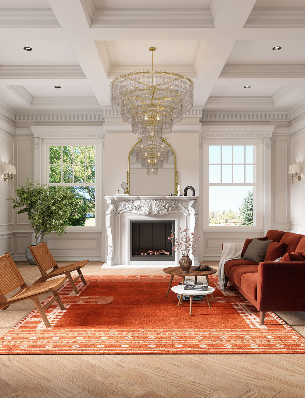 Mazela Orange Rug 