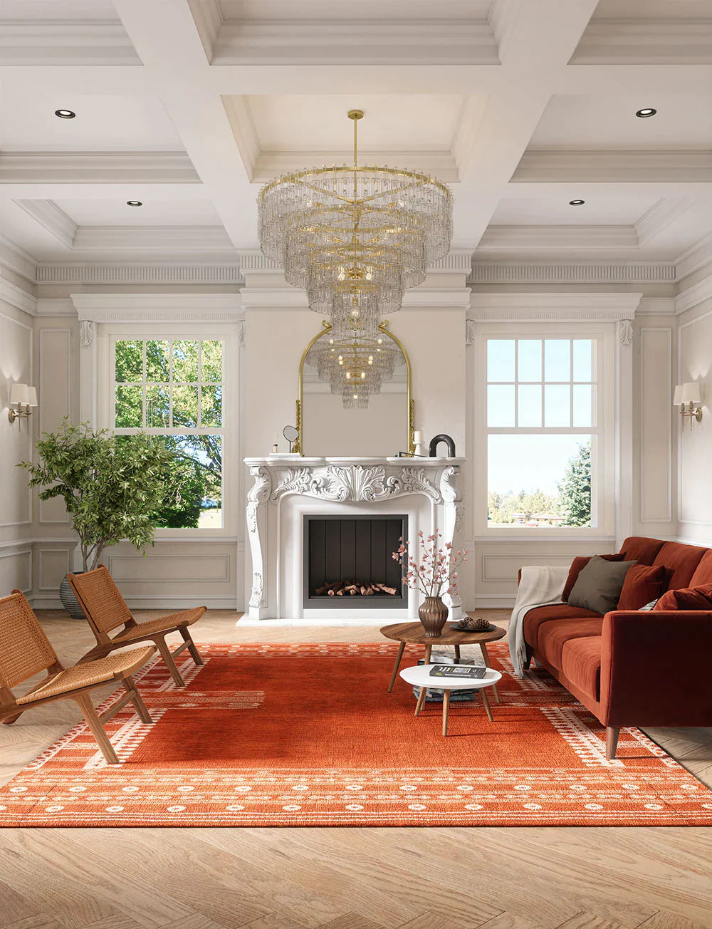 Mazela Orange Rug 
