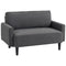 Loveseat Sofa, Linen 2 Seater Sofa Couch with Thick Padded Seat & Backrest for Living Room, Home Office, Dark Grey
