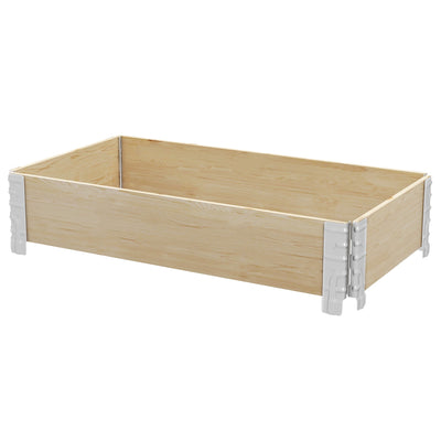 Outsunny Foldable Wooden Raised Planter: Garden Bed for Outdoor Veggies/Flowers/Herbs, Easy Assembly 