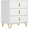 Drawer Chest, 3-Drawer Storage Cabinet Unit with Metal Legs for Living Room, 19.7