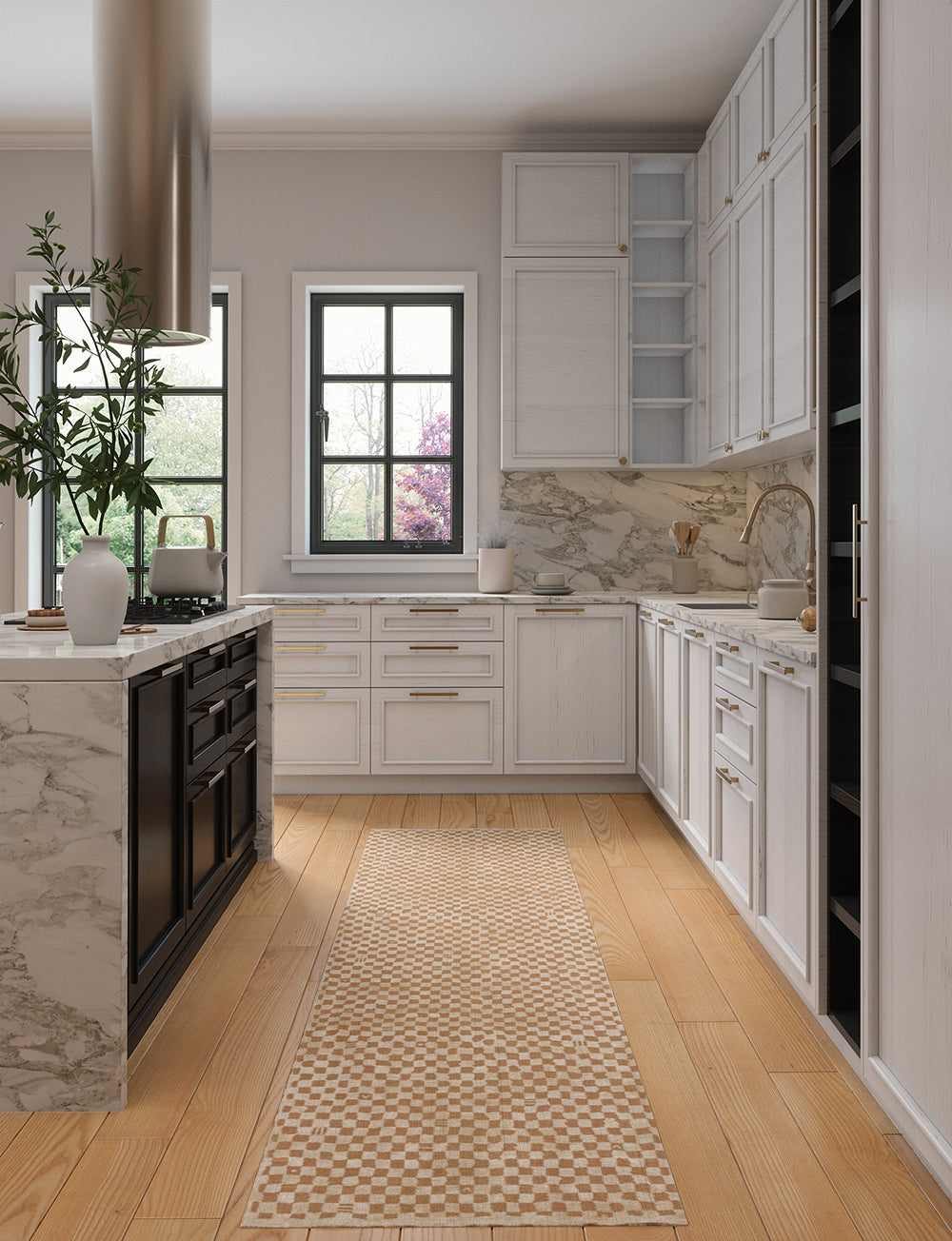 Metro Checkered Natural Rug 