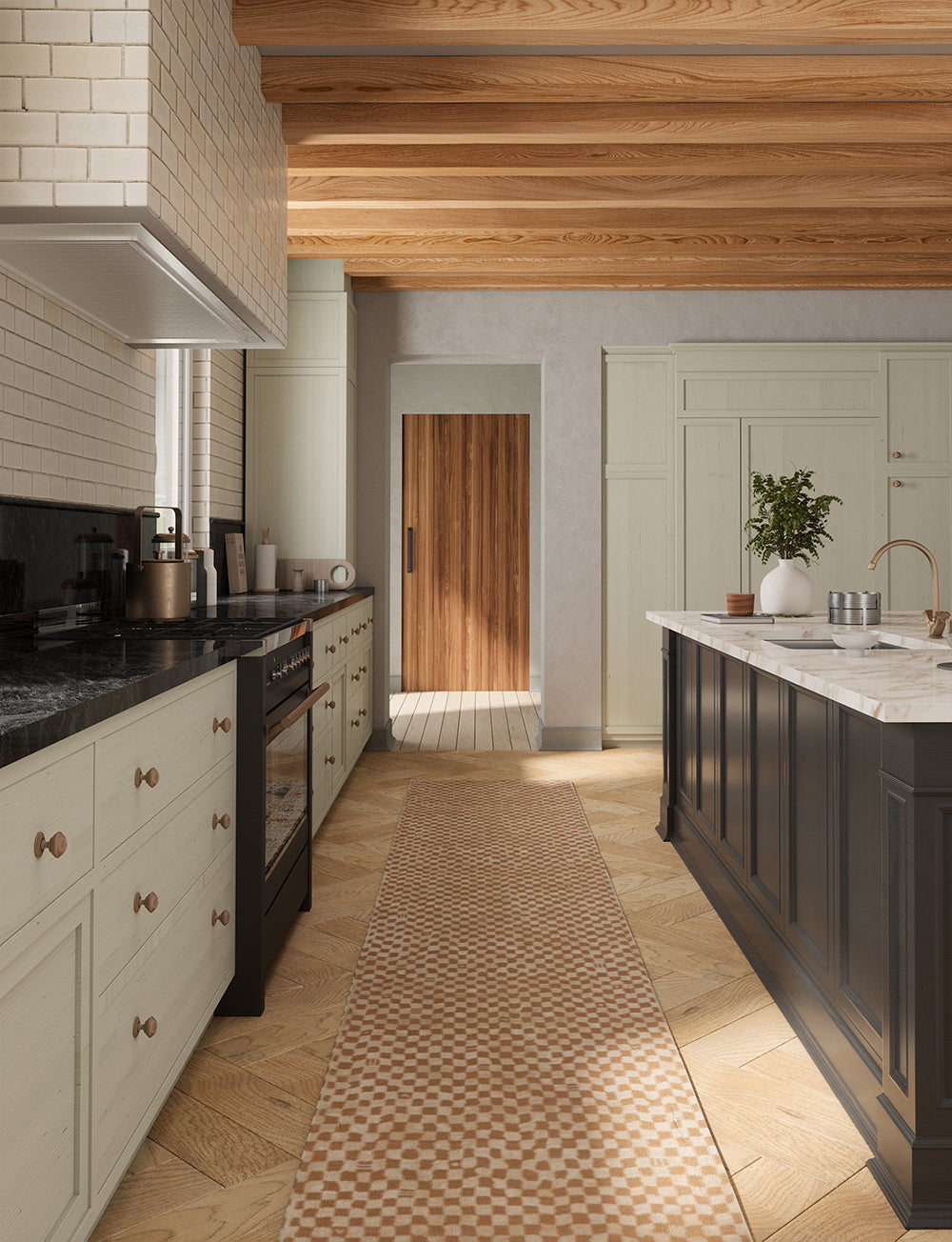 Metro Checkered Natural Rug 