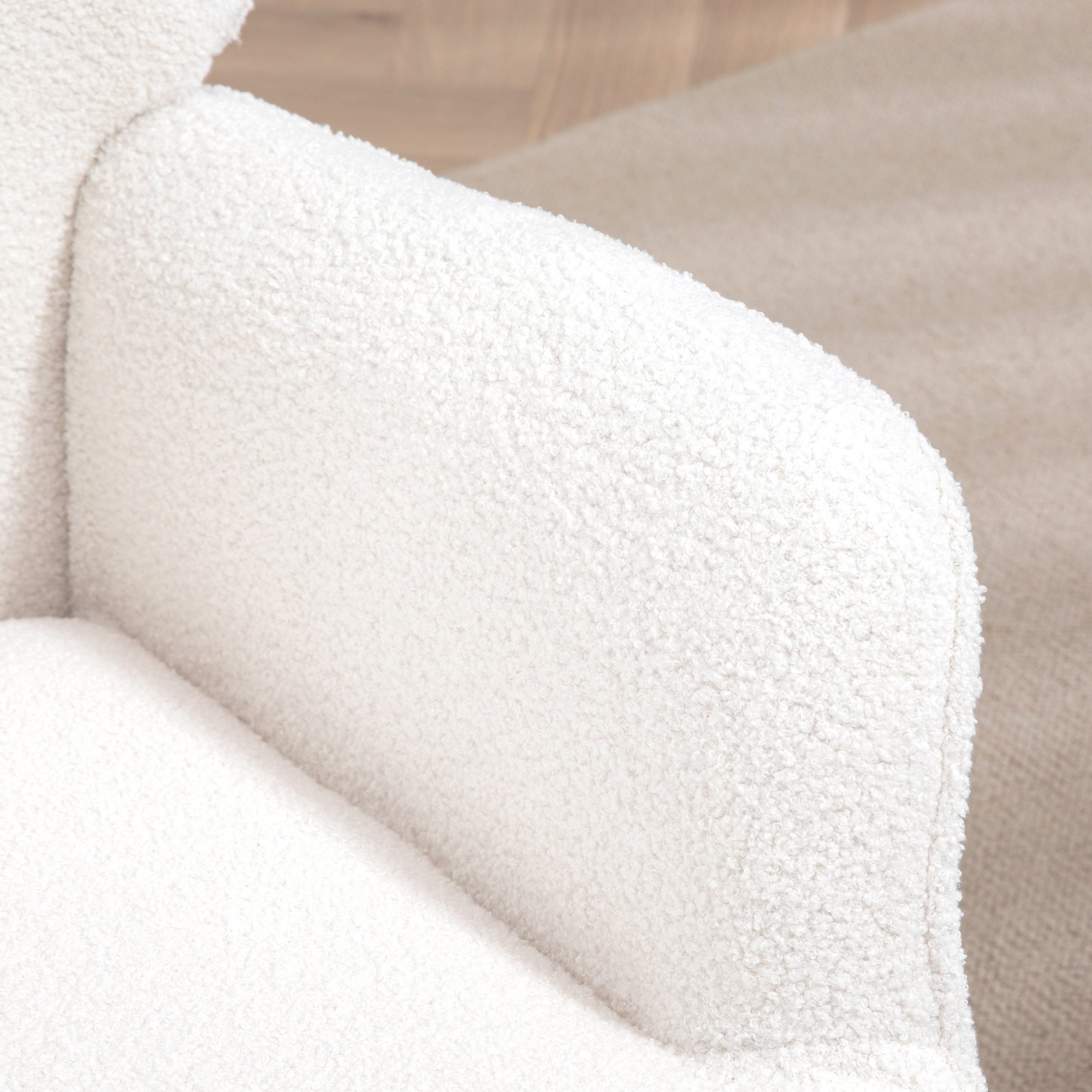 HOMCOM Accent Sherpa Chair, Upholstered Armchair, Fluffy Wingback Chair for Living Room, Reading Room, Cream White 