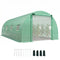Walk-in Tunnel Greenhouse with 2 Support Rods, Mesh Door, Plant Hot House with PE Cover, 20'x10'x7', Green