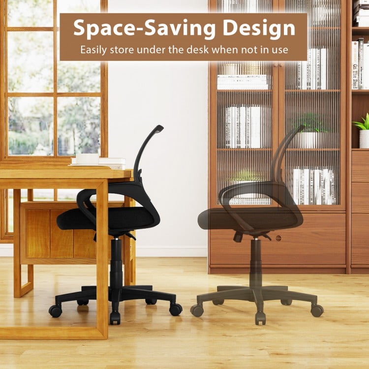 Mid-Back Mesh Office Chair Ergonomic Computer Chair with Lumbar Support-Black