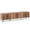 Mid Century Modern Entertainment Center with 4 Storage Cabinets for Living Room-Walnut