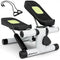 Mini Stepper with Resistance Bands and Adjustable Height for Exercise at Home-White