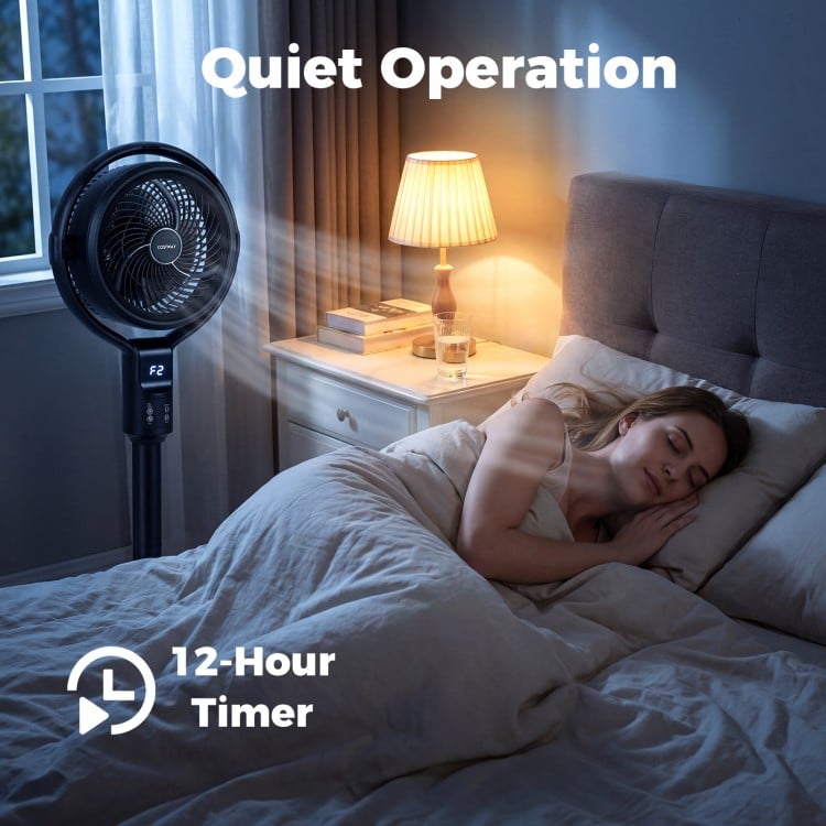 Misting Pedestal Fan Air Circulator with 90° Auto Oscillation Floor Standing Fan with 8 Speeds