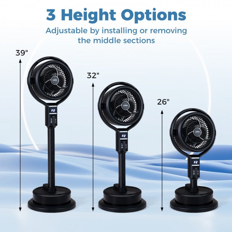 Misting Pedestal Fan Air Circulator with 90° Auto Oscillation Floor Standing Fan with 8 Speeds