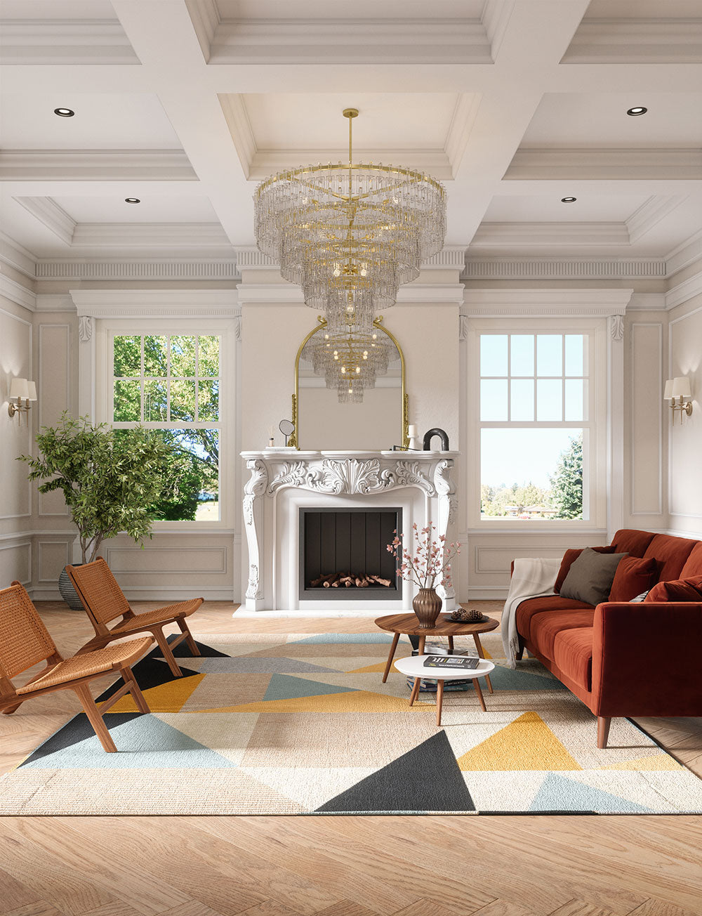 Mizza Black Yellow Multicolor Rug 