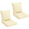 Outsunny Replacement Cushions 4-Piece Set for Patio Chairs Indoor Outdoor Seat and Back Pillows Cream White