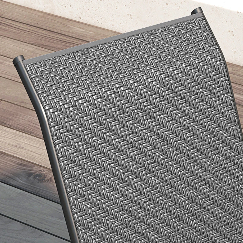 Four-Piece Stacking Rattan Outdoor Dining Chairs Set - Grey