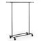 Mobile Garment Rack with Extendable Rods Heavy-Duty Metal Clothes Stand on Wheels