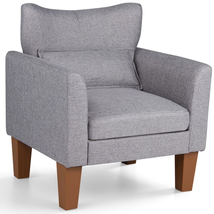 Modern Accent Chair with Removable Cushioned Seat & Lumbar Pillow