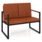 Modern Loveseat Sofa 2 Seater Small Couch-Brown