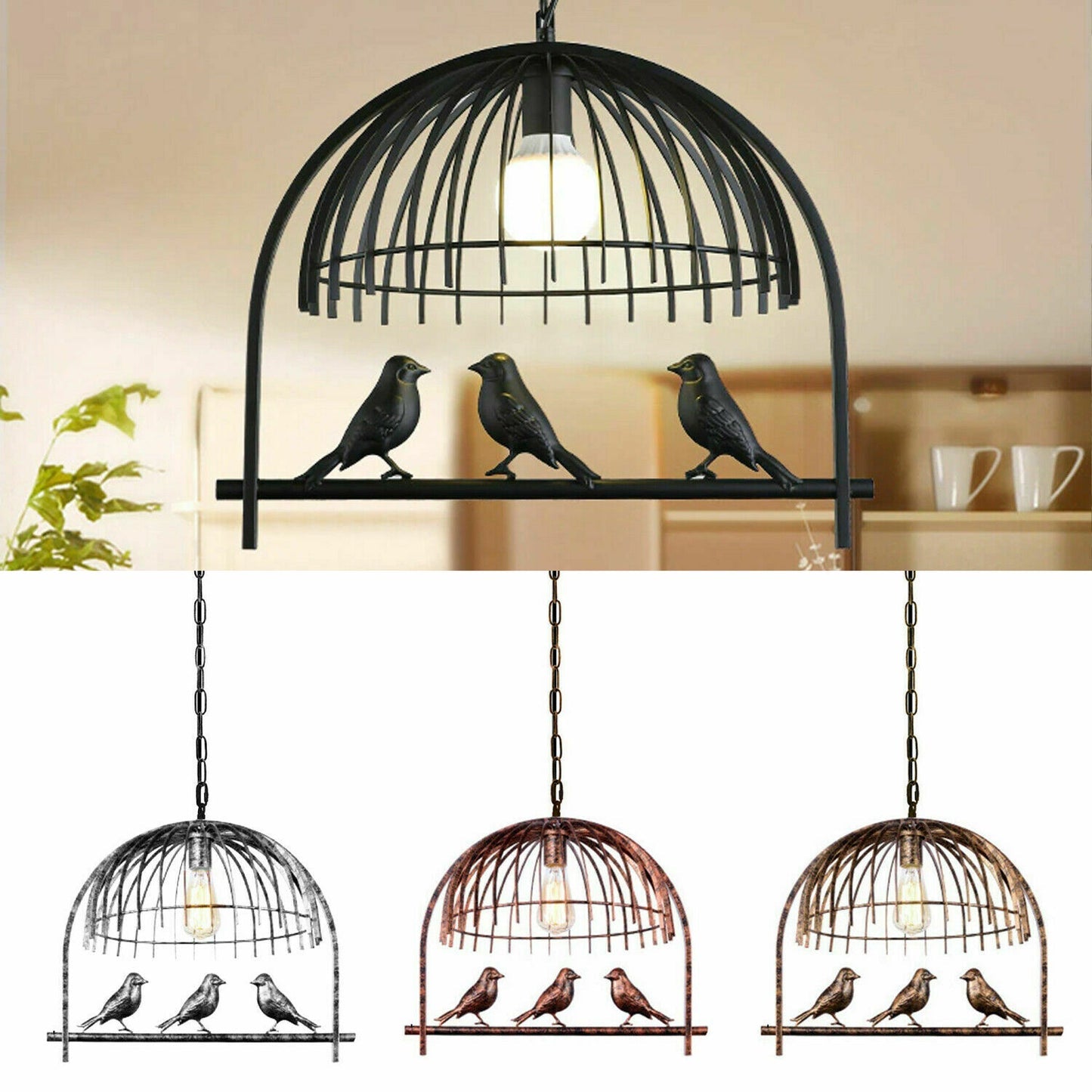 Vintage Bird Cage Chandelier Pendant Light~1460