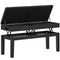 Piano Bench with Storage, Height Adjustable Piano Stool, PU Leather Tufted Keyboard Seat, Black
