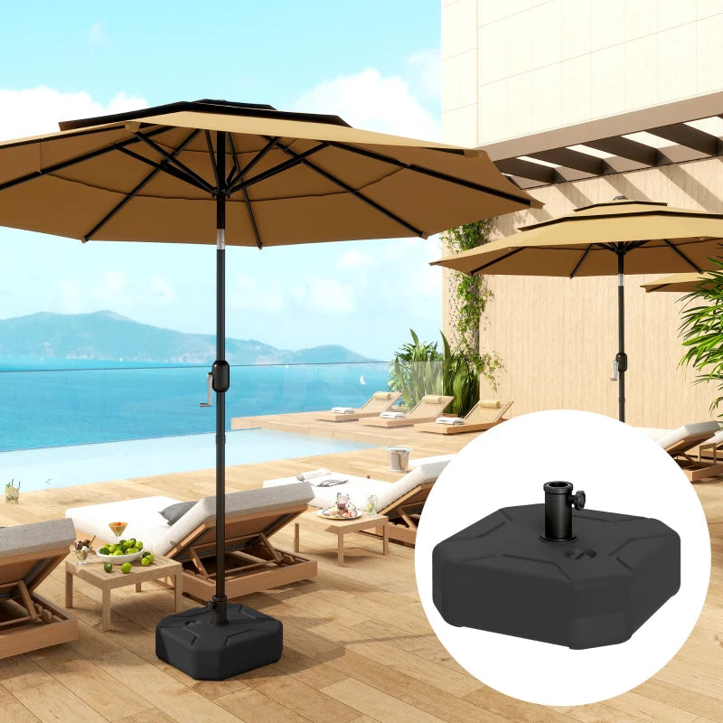 Square Patio Umbrella Base Holder, Outdoor Umbrella Stand, 17.7" L x 17.7" W x 9.8" H Black