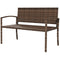 Outsunny Rattan Wicker Loveseat Garden Furniture Leisure Chair with Armrests Brown