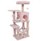 Multi-Level Cat Tower with 2-Door Condo and Padded Top Perch-Pink