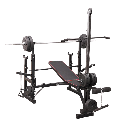 Adjustable Workout Bench with Lat Pulldown Pulley, Scott Bench & Barbell Rack ST6655 
