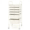 Multifunctional 6 Drawers Rolling Storage Cart Organizer-White