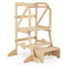 Multifunctional Kids Kitchen Step Stool with Removable Safety Bar and Fixing Buckles