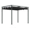 Outsunny Pergola Metal Gazebo 10'x7' Shade Shelter with Retractable Canopy Outdoor Deck Black
