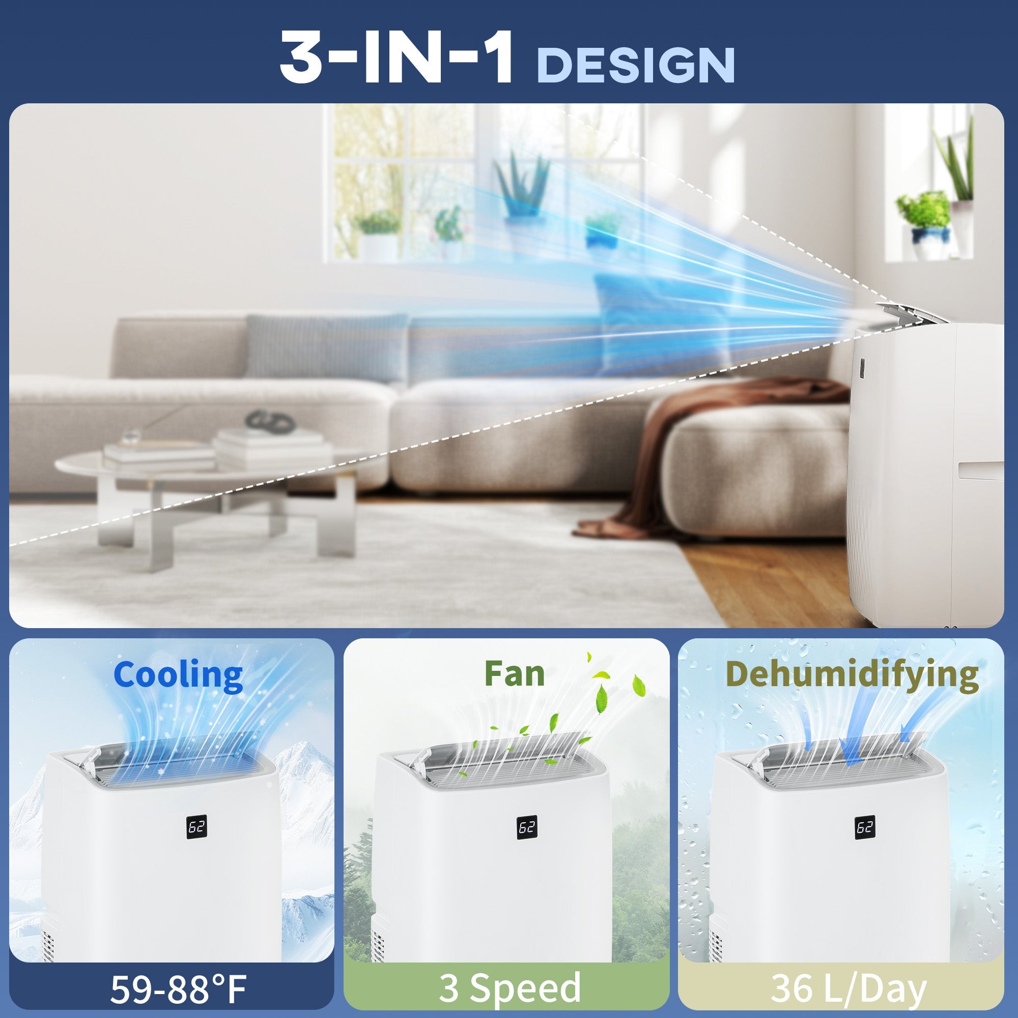HOMCOM 14000 BTU Portable Air Conditioner, AC Unit with Cool, Dehumidifier, Fan, 700 Sq. ft, 24H Timer On Off, Window Kit 