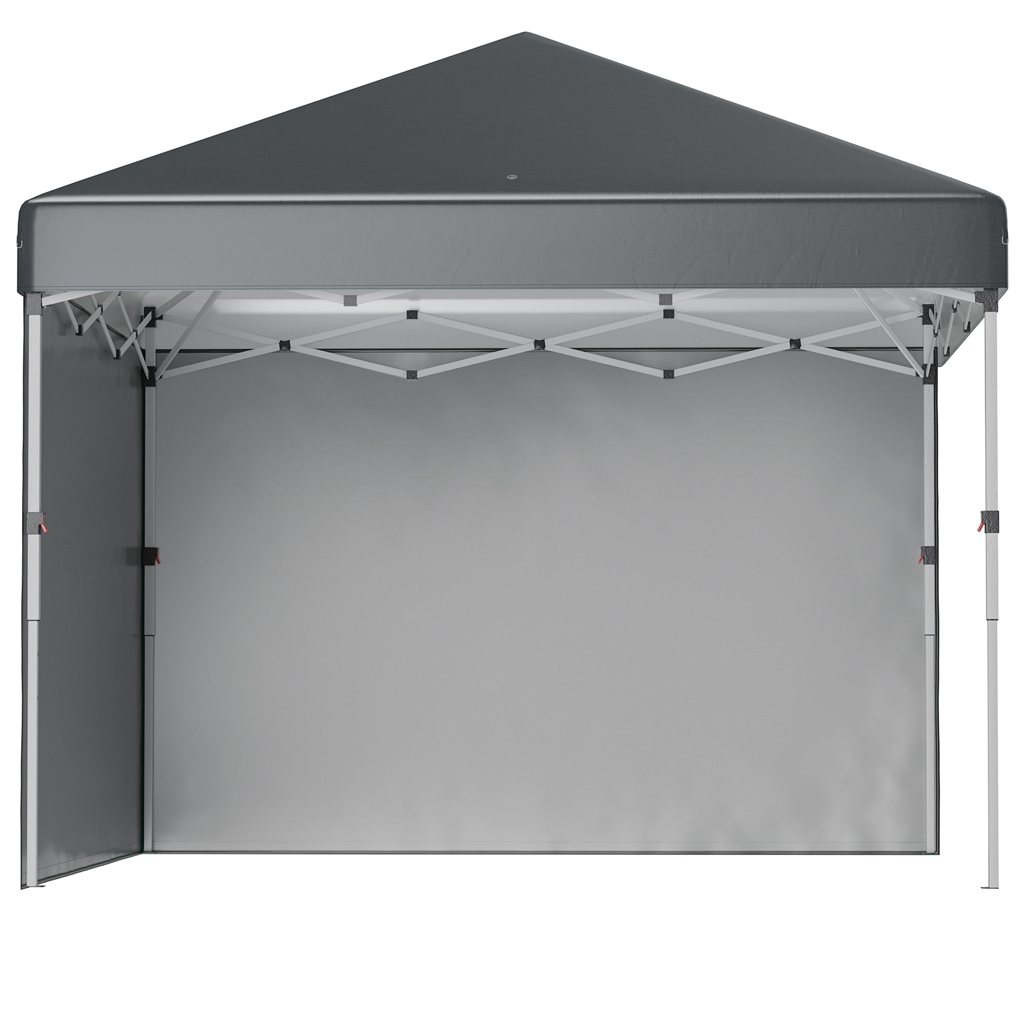 Outsunny 10'x10' Pop Up Canopy Sidewalls Adjustable Instant Tent Dark Grey 