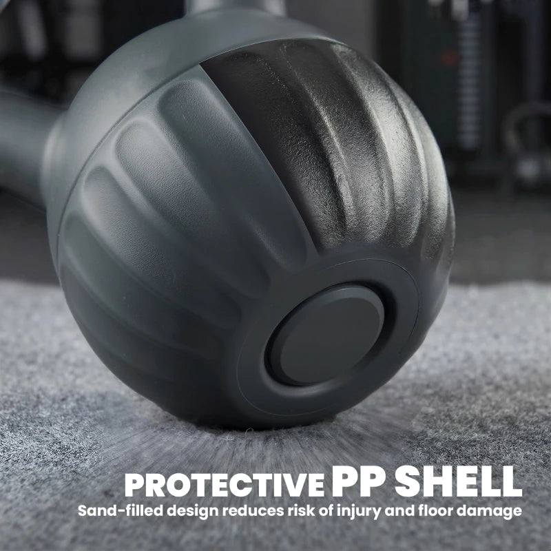 Soozier Kettlebell, 26 lbs Kettle Bell with Non-Slip Handle for Home Gym, Weight Lifting and Strength Training, Grey
