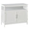 HOMCOM Classic Storage Console: Kitchen Sideboard Bar Cabinet, Buffet Cabinet with 2-Level Cabinet and Open Shelf, Crisp White