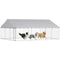 Galvanized Steel Outdoor Dog Kennel with Roof, Safety Locks, for Backyard, 19.7' x 14.8' x 7.9'