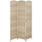 6 Ft Tall Folding Room Divider, 3 Panel Portable Privacy Screen, Hand-Woven Partition Wall Divider, Light Oak