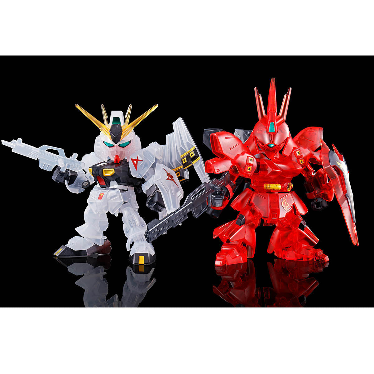 SD Gundam Ex-Standard ν Gundam VS Sazabi Set (Clear Color) 