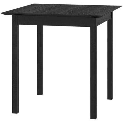HOMCOM Classic 30" Square Dining Table - Farmhouse Style, Pine Wood Frame, Space-Efficient Small Kitchen Table, Black 