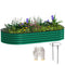 6' x 3' x 1' Large Outdoor Planter Box, Galvanized Raised Garden Bed with Metal Plant Stake, Green