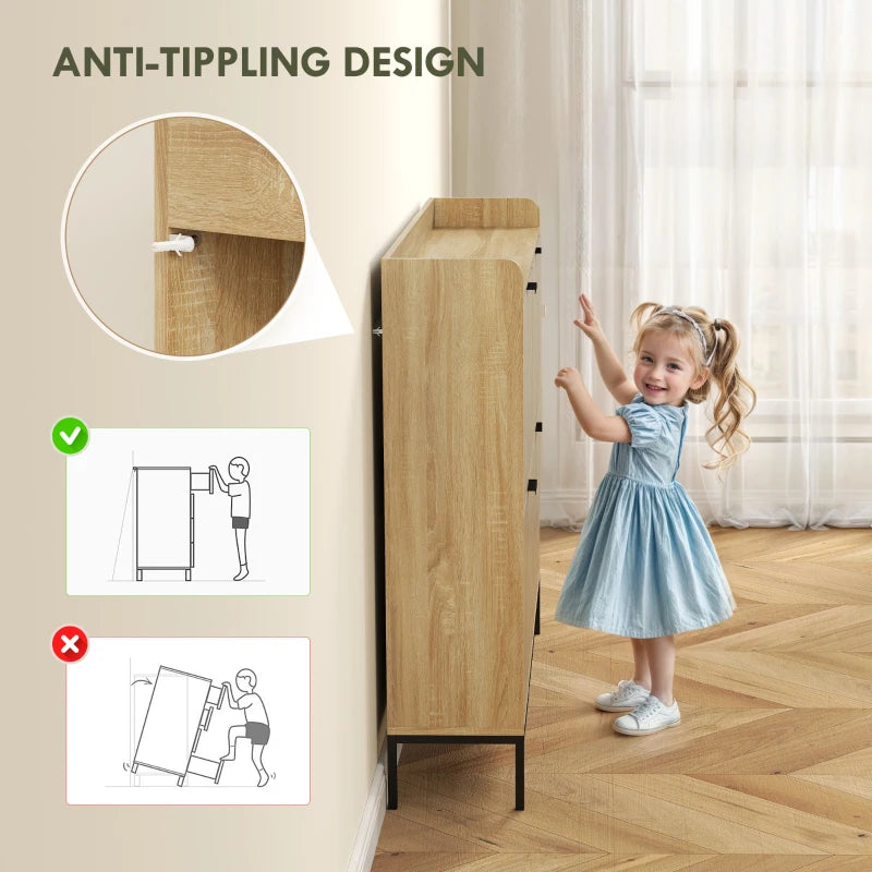 Narrow Shoe Storage Cabinet, Modern Slim Shoe Cabinet with 4 Flip Drawers, 16 Pairs of Shoes for Hallway, Entryway, Oak