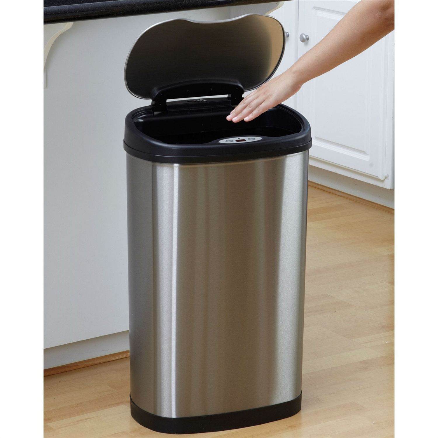 Stainless Steel 13 Gallon Touchless Kitchen Trash Can - Free Shipping