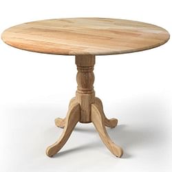 40-inch Round Solid Wood Farmhouse Kitchen Dining Table in Natural Wooden Finish - Free Shipping